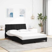 vidaXL sengestel uden madras, sort, 120x200 cm, betrukket med stof