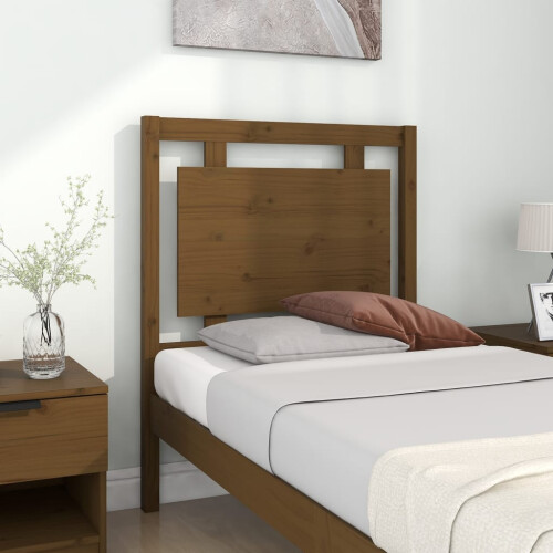 Berkfield Bed Headboard Honey Brown 80.5x4x100 cm Solid Pine Wood 2