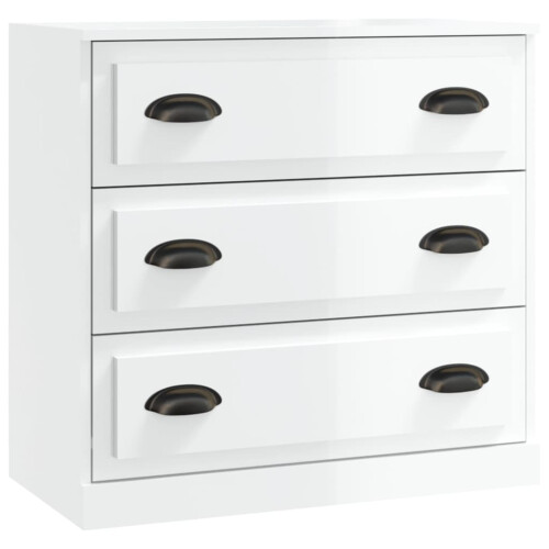 Berkfield Sideboard High Gloss White 70x35.5x67.5 cm Engineered Wood 1