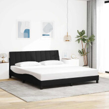 vidaXL sengestel uden madras, sort, 180x200 cm, betrukket med stof