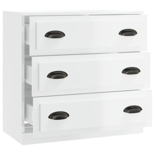 Berkfield Sideboard High Gloss White 70x35.5x67.5 cm Engineered Wood 2