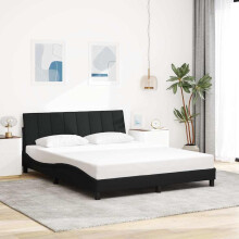 vidaXL sengestel uden madras, sort, 160x200 cm, betrukket med stof