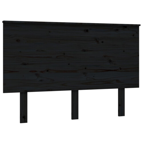 Berkfield Bed Headboard Black 124x6x82.5 cm Solid Wood Pine 1