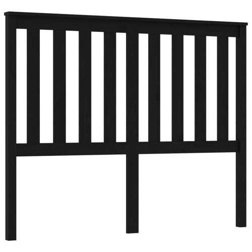 Berkfield Bed Headboard Black 146x6x101 cm Solid Wood Pine 1