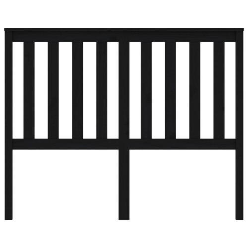 Berkfield Bed Headboard Black 146x6x101 cm Solid Wood Pine 2