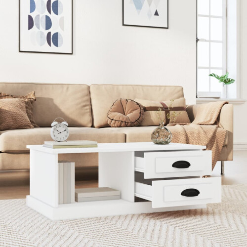 Berkfield Coffee Table White 90x50x35 cm Engineered Wood 2