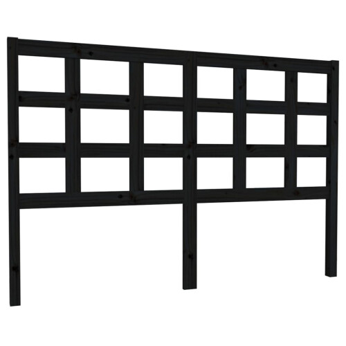 Berkfield Bed Headboard Black 145.5x4x100 cm Solid Wood Pine 1
