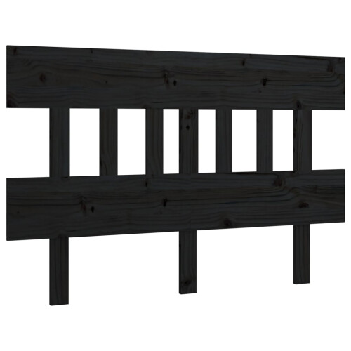 Berkfield Bed Headboard Black 203.5x3x81 cm Solid Wood Pine 1