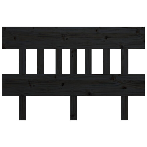 Berkfield Bed Headboard Black 203.5x3x81 cm Solid Wood Pine 2