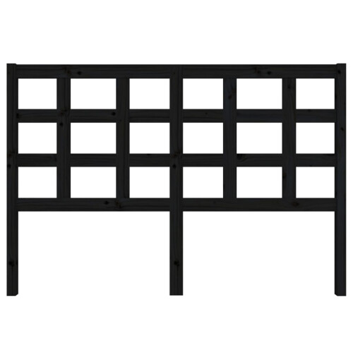Berkfield Bed Headboard Black 145.5x4x100 cm Solid Wood Pine 2