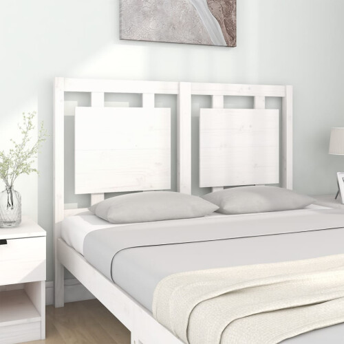 Berkfield Bed Headboard White 125.5x4x100 cm Solid Pine Wood 2