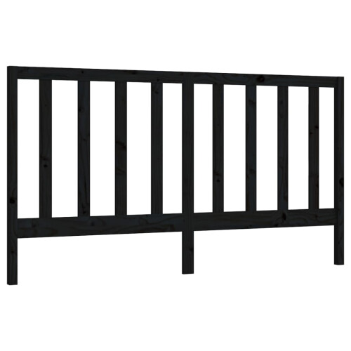 Berkfield Bed Headboard Black 206x4x100 cm Solid Wood Pine 1