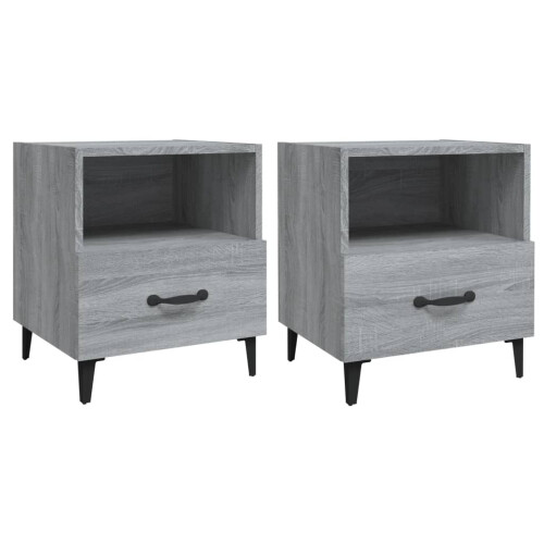 Berkfield Bedside Cabinets 2 pcs Grey Sonoma Engineered Wood 1