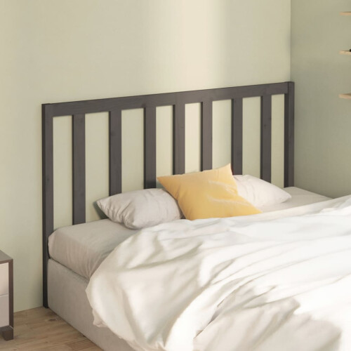 Berkfield Bed Headboard Grey 146x4x100 cm Solid Wood Pine 2