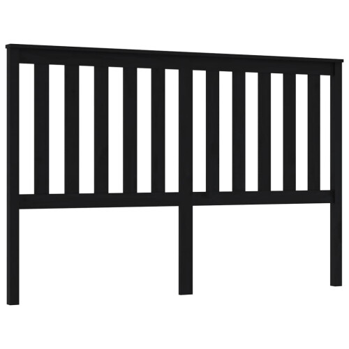 Berkfield Bed Headboard Black 166x6x101 cm Solid Wood Pine 1