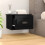 Berkfield Wall-mounted Bedside Cabinet Black 41.5x36x28cm 3