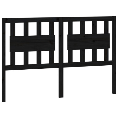Berkfield Bed Headboard Black 145.5x4x100 cm Solid Wood Pine 1