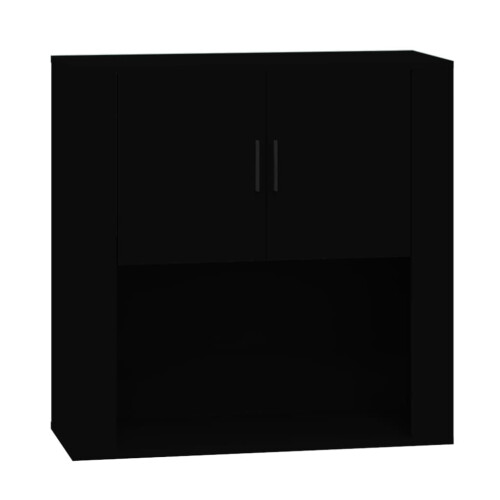 Berkfield Wall Cabinet Black 80x33x80 cm Engineered Wood 1