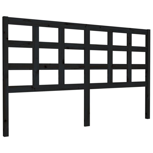 Berkfield Bed Headboard Black 165.5x4x100 cm Solid Wood Pine 1