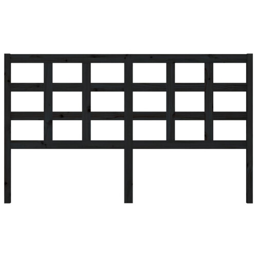 Berkfield Bed Headboard Black 165.5x4x100 cm Solid Wood Pine 2