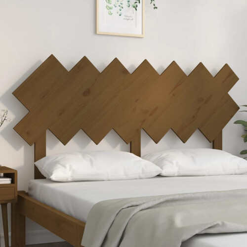 Berkfield Bed Headboard Honey Brown 141x3x80.5 cm Solid Wood Pine 2