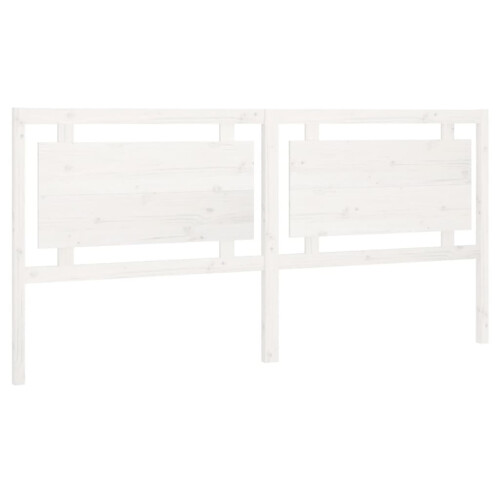 Berkfield Bed Headboard White 205.5x4x100 cm Solid Pine Wood 1