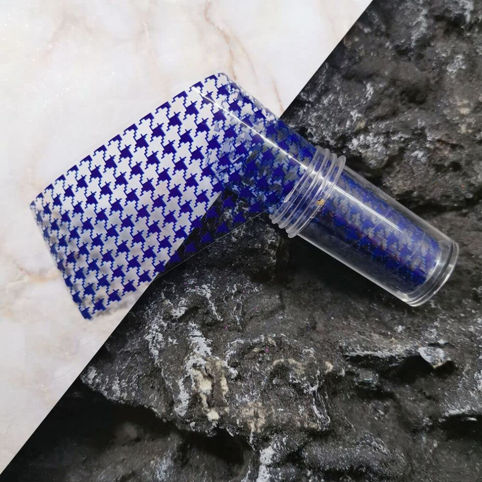 Houndstooth Nail Art Foil Roll 4cm x 100cm Nail Transfer Stickers for DIY Manicure, Easy Trim Application with Empty Bottle