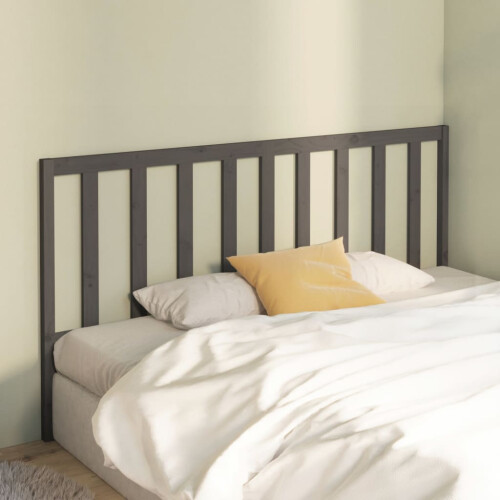 Berkfield Bed Headboard Grey 186x4x100 cm Solid Wood Pine 2