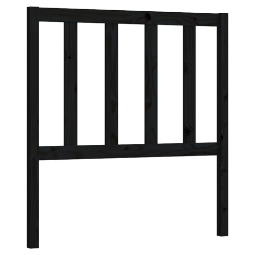 Berkfield Bed Headboard Black 96x4x100 cm Solid Wood Pine 1