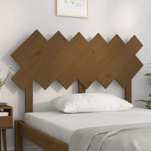 Berkfield Bed Headboard Honey Brown 122.5x3x80.5 cm Solid Wood Pine 2