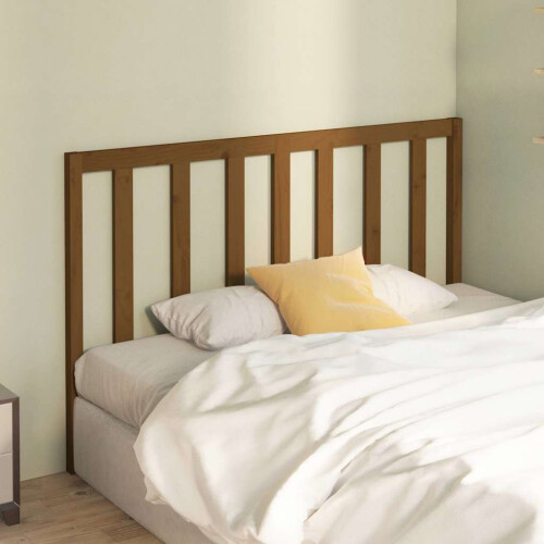 Berkfield Bed Headboard Honey Brown 141x4x100 cm Solid Wood Pine 2