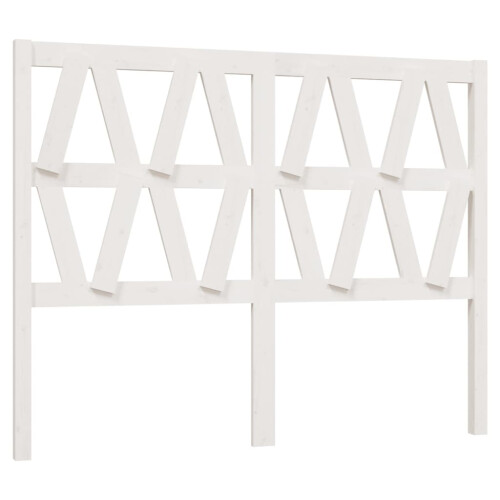 Berkfield Bed Headboard White 126x4x100 cm Solid Wood Pine 1