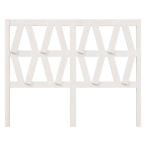 Berkfield Bed Headboard White 126x4x100 cm Solid Wood Pine 2