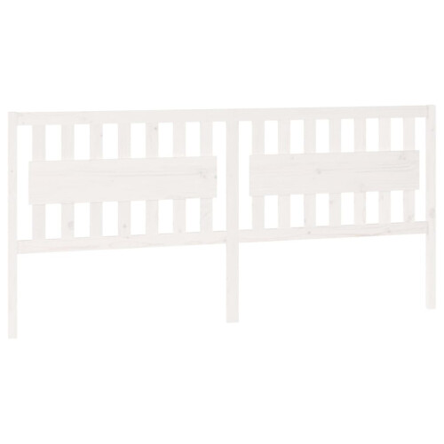 Berkfield Bed Headboard White 205.5x4x100 cm Solid Wood Pine 1
