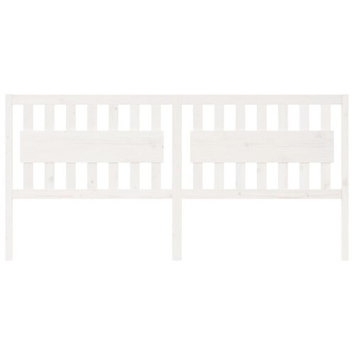 Berkfield Bed Headboard White 205.5x4x100 cm Solid Wood Pine 2