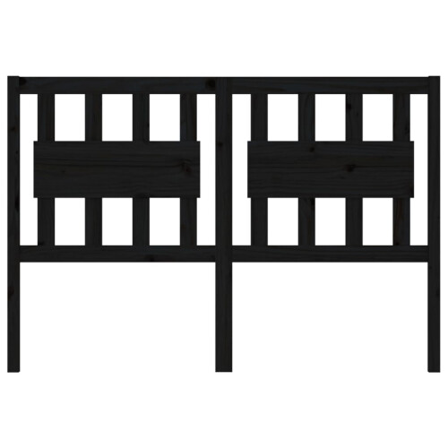 Berkfield Bed Headboard Black 125.5x4x100 cm Solid Wood Pine 2
