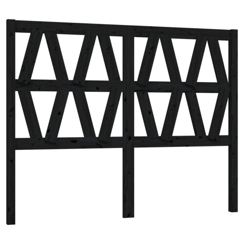 Berkfield Bed Headboard Black 126x4x100 cm Solid Wood Pine 1