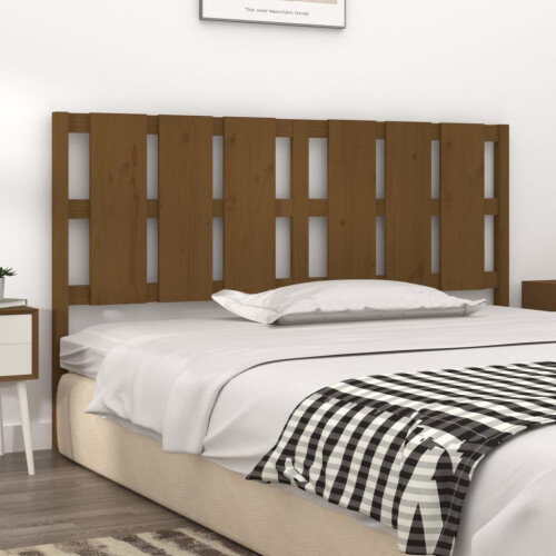 Berkfield Bed Headboard Honey Brown 185.5x4x100 cm Solid Wood Pine 2