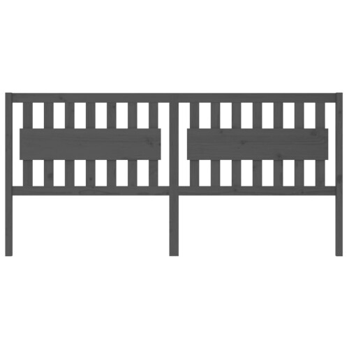 Berkfield Bed Headboard Grey 205.5x4x100 cm Solid Wood Pine 2
