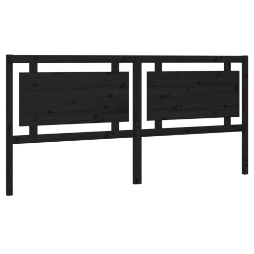 Berkfield Bed Headboard Black 205.5x4x100 cm Solid Pine Wood 1