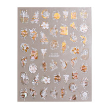 Holographic Nail Stickers 3D Nail Art with Shiny Foil Flower Design Self Adhesive DIY Manicure for Girls
