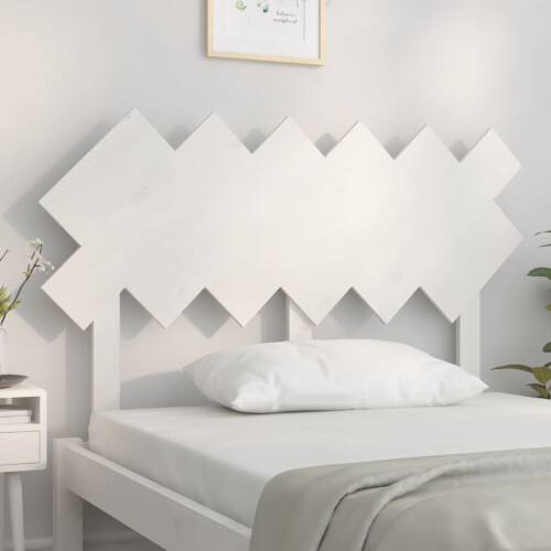 Berkfield Bed Headboard White 122.5x3x80.5 cm Solid Wood Pine 2