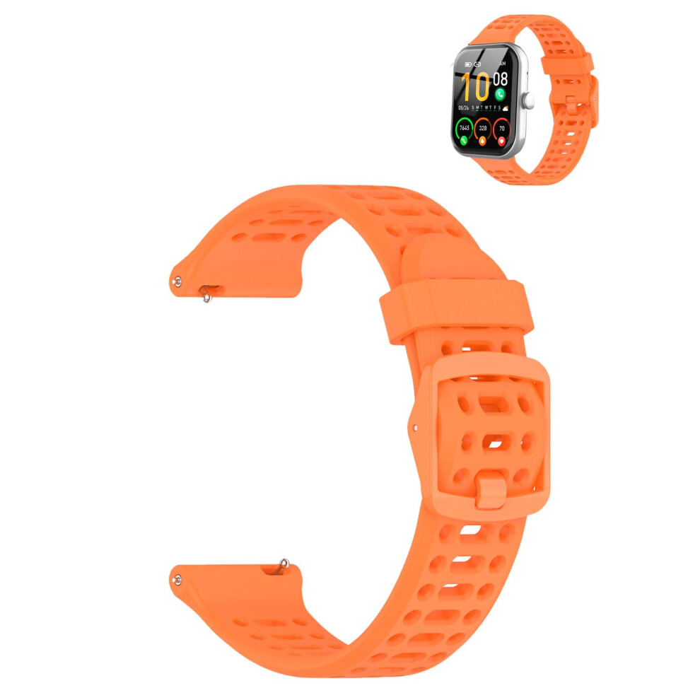 Smartwatch Replacement Band For Coucur Y66, Breathable Silicone Sport Watch Strap, Quick Release Adjustable Wristband Orange 9351714839549