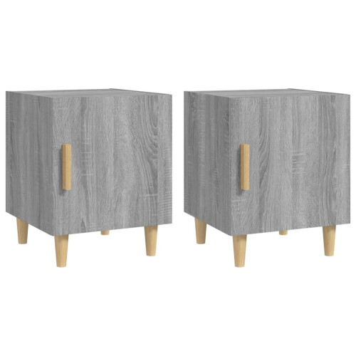 Berkfield Bedside Cabinets 2 pcs Grey Sonoma Engineered Wood 1