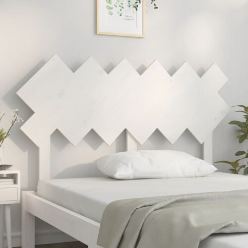 Berkfield Bed Headboard White 132x3x81 cm Solid Wood Pine 2