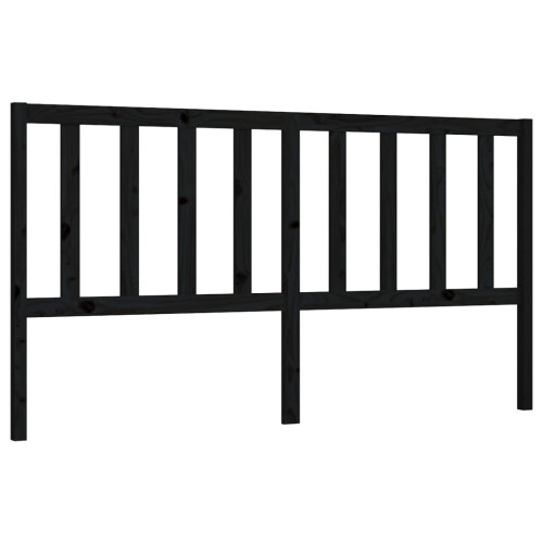 Berkfield Bed Headboard Black 186x4x100 cm Solid Wood Pine 1