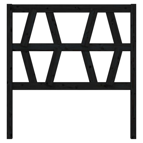 Berkfield Bed Headboard Black 81x4x100 cm Solid Wood Pine 2