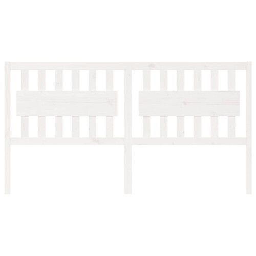 Berkfield Bed Headboard White 185.5x4x100 cm Solid Wood Pine 2