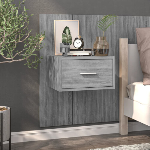 Berkfield Wall-mounted Bedside Cabinets 2 pcs Grey Sonoma 2