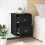 Berkfield Wall-mounted Bedside Cabinet Black 41.5x36x53cm 3